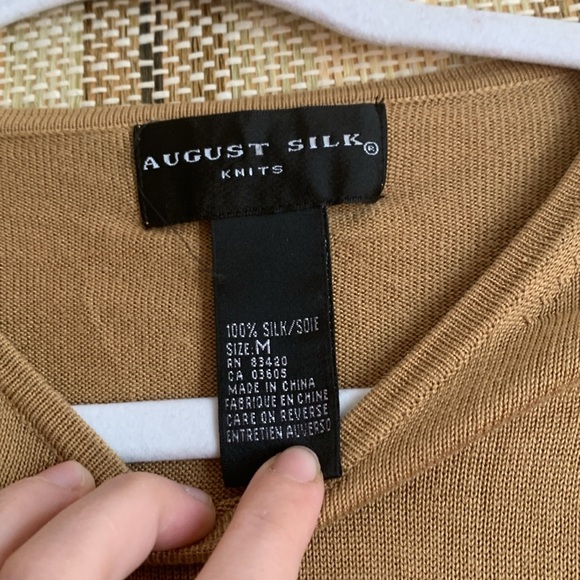 August Silk Knits 100% Silk Women Cardigan and Top Blouse Set Women’s Size M - Picture 3 of 6